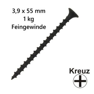 3,9 x 55 mm 1 kg Pack Feingewinde