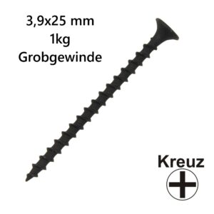 3,9x25 mm 1kg Pack Grobgewinde