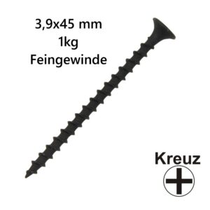 3,9x45 mm 1kg Pack Feingewinde
