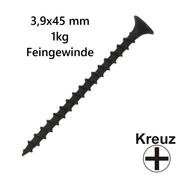 3,9x45 mm 1kg Pack Feingewinde