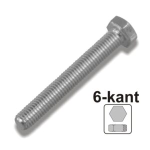 Maschinenschraube 5,0 x 60 mm M5 DIN933 galvanisch verzinkt 8.8 Sechskantschraube