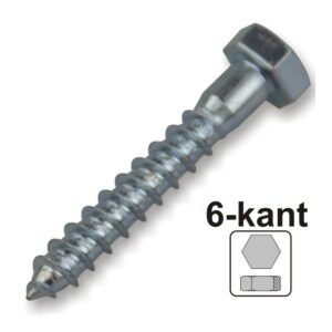 Sechskant Holzschraube 5x40 mm DIN571 aus Stahl verzinkt