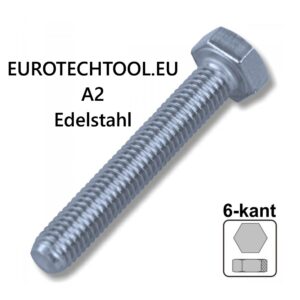 Maschinenschraube 6,0x30 mm M6 DIN933 A2 Edelstahl 6-kant Sechskantschraube