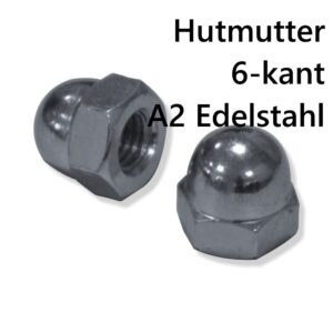 Hutmutter M10 DIN1587 6-kant A2 Edelstahl hohe Form Sechskant