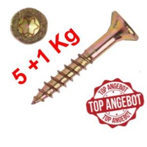 Spanplattenschraube 4,0 x 40 mm 5kg + 1 Kg Senkkopf Teilgewinde IVZ T-Profil TX