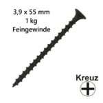 3,9 x 55 mm 1 kg Pack Feingewinde