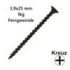 3,9x25 mm 1kg Pack Feingewinde