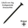 3,9x35 mm 1kg Pack Grobgewinde Kreuzschlitz