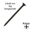 3,9x45 mm 1kg Pack Feingewinde
