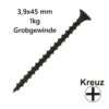 3,9x45 mm 1kg Pack Grobgewinde 3,9x45 mm 1kg Pack Grobgewinde