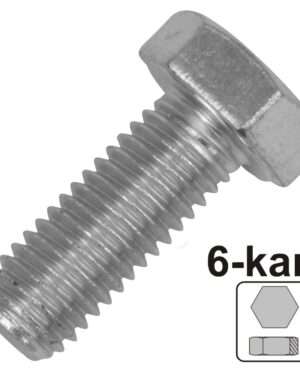Maschinenschraube 6,0 x 25 mm M6 DIN933 galvanisch verzinkt