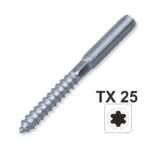 Stockschraube 8,0x100mm TX Innensechsrund galvanisch verzinkt 6-kant Schlüsselfläche