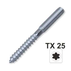 Stockschraube 8,0x100mm TX Innensechsrund galvanisch verzinkt 6-kant Schlüsselfläche