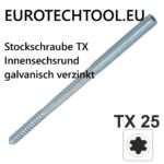 Stockschraube 8,0x80mm TX Innensechsrund galvanisch verzinkt 3 Stück
