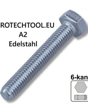Maschinenschraube A2 10,0 x 50 mm, 6-kant, A2 Edelstahl DIN 933 Sechskantschraube