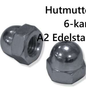 Hutmutter M8 DIN1587 6-kant A2 Edelstahl hohe Form Sechskant