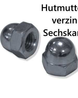 Hutmutter M12 DIN1587 6-kant galvanisch verzinkt hohe Form Sechskant