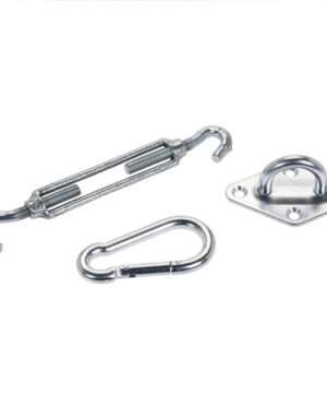 Aufhänge-Set 3-teilig für Sonnensegel in Silber aus verzinktem Eisen