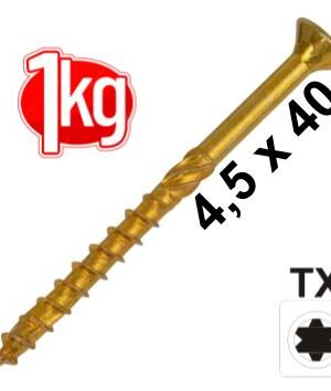 1 kg 4,5 x 40 mm Spanplattenschraube Senkkopf Teilgewinde IVZ T-Profil TX