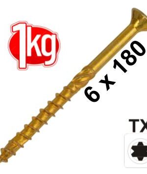 Spanplattenschraube 6,0 x 180 Senkkopf Teilgewinde IVZ T-Profil TX 1 kg