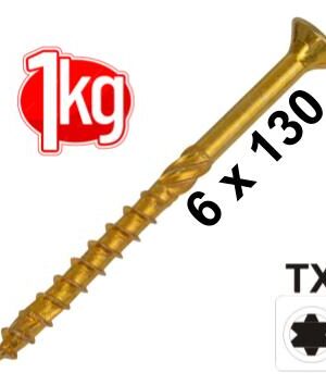 1kg 6,0 x 130 mm Spanplattenschraube Senkkopf Teilgewinde IVZ T-Profil TX
