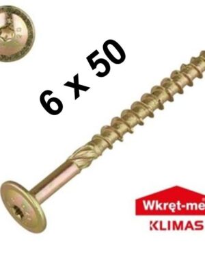 KLIMAS Tellerkopfschrauben 6x50, hell verzinkt, ETA Zulassung 18/0817, Torx