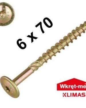 KLIMAS Tellerkopfschrauben 6x70, hell verzinkt, ETA Zulassung 18/0817, Torx