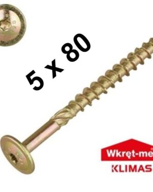 KLIMAS Tellerkopfschrauben 5x80, hell verzinkt, ETA Zulassung 18/0817, Torx