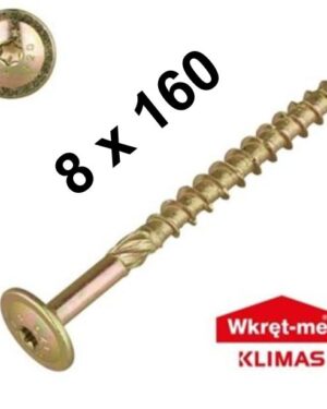 KLIMAS Tellerkopfschrauben 8x160, hell verzinkt, ETA Zulassung 18/0817, Torx