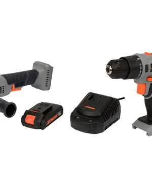 STHOR AKKU-SET 18V WINKELSCHLEIFER + BOHRSCHRAUBER INKL AKKU 2AH + LADEGERÄT