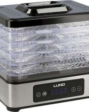 * LUND DÖRRAUTOMAT 5 ETAGEN EDELSTAHL SUS304 380W 35-75°C TIMER 48H LED BPA-FREI KEEP WARM 60DB